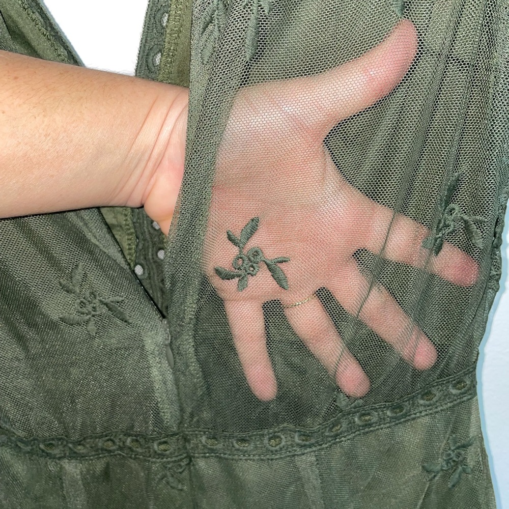 olive green lace romper - Picture 8 of 8